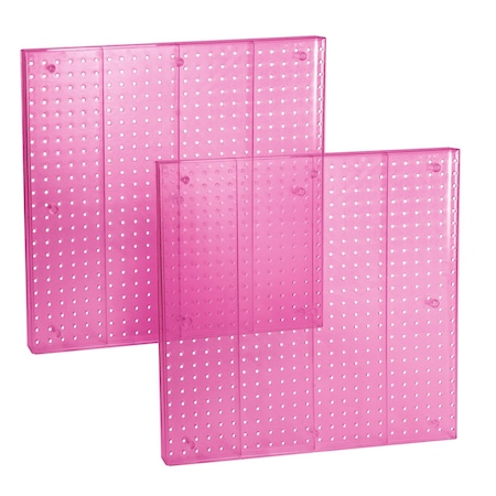 Azar Displays Pegboard Wall Panel Storage Solution, Size: 24'' x 24'', 2PK 772424-PNK-2PK